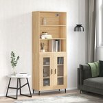 vidaXL Buffet haut Chêne sonoma 69 5x34x180 cm Bois d'ingénierie