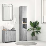 vidaXL Armoire de bain Sonoma gris 30x30x183 5 cm Bois d'ingénierie