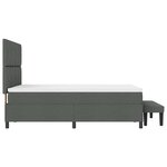 vidaXL Lit à ressorts avec Matelas & Banc Gris Foncé 160x200 cm Tissu