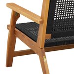 vidaXL Banc de Jardin Noir 122x76x73 5 cm en Bois Massif d'Acacia