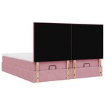 vidaXL Cadre de lit ottoman avec matelas rose 180x200 cm velours