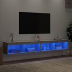 vidaXL Meubles TV avec lumières LED 2 Pièces sonoma gris 100x30x30 cm