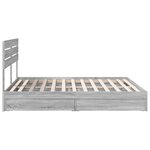 vidaXL Lit de Rangement Gris Sonoma 200 x 200 cm Bois d'ingénierie