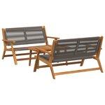 vidaXL Chaises de jardin avec table 3 Pièces Gris Bois Acacia Massif