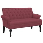 vidaXL Banc avec dossier rouge bordeaux 120x62x75 5 cm tissu