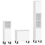 vidaXL Ensemble d'armoires salle de bain 3 Pièces blanc bois d'ingénierie