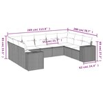 vidaXL Salon de jardin 9 Pièces avec coussins gris résine tressée