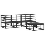 vidaXL Ensemble de canapé de jardin avec coussin 4 Pièces Noir Aluminium