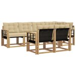 vidaXL Ensemble de canapés d'extérieur 7 pc Blanc et Beige