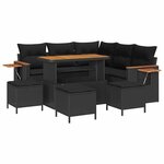 vidaXL Ensemble de canapé de jardin 9 Pièces Noir 110 x 55 x 71 cm