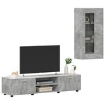 vidaXL Ensemble meuble TV FLORIN Gris béton Bois d'ingénierie