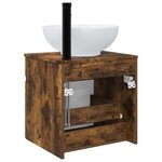 vidaXL Meuble de lavabo mural Chêne fumé 49 x 44 5 x 66 5 cm