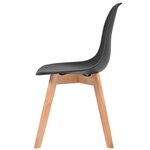 vidaXL Chaises à manger lot de 6 Noir Plastique