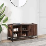 vidaXL Banc à chaussures chêne marron bois d'ingénierie et métal