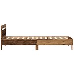 vidaXL Cadre de lit sans matelas avec lumières LED Bois ancien 90x190 cm