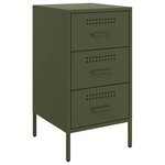 vidaXL Tables de chevet 2 Pièces vert olive 36x39x68 cm acier