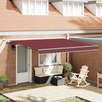 vidaXL Auvent rétractable automatique avec LED bordeaux 400x300 cm