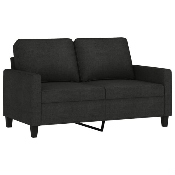 vidaXL Canapé à 2 places Noir 120 cm Tissu