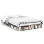 vidaXL Cadre de lit sans matelas gris béton 135x190 cm