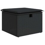 vidaXL Salon de jardin 8 Pièces avec coussins noir résine tressée