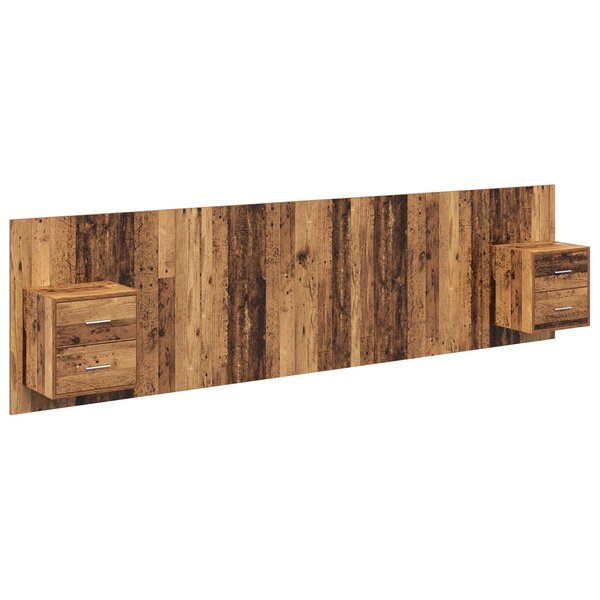 vidaXL Tête de lit avec armoire 3 Pièces Bois Ancien Bois d'ingénierie