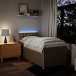vidaXL Sommier à lattes de lit avec matelas Crème 100x200 cm Tissu