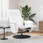 vidaXL Fauteuil inclinable de massage repose-pieds blanc similicuir