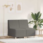 vidaXL Unité de Sofa Modulaire Sans Accoudoirs 2 Pièces Gris clair