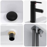 vidaXL Lavabo de salle de bains Noir Mat 39 x 30 5 x 12 5 cm métal