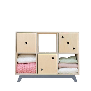 Meuble de rangement NABOSKY gris 2x3