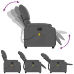 vidaXL Fauteuil inclinable de massage électrique gris foncé tissu