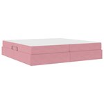 vidaXL Lit avec rangement et matelas Rose 200 x 200 cm Velours