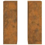 vidaXL Supports pour plantes 2 Pièces Rouillé 24 x 24 x 75 cm