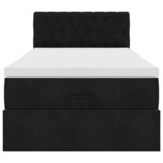 vidaXL Cadre de lit ottoman avec matelas noir 90x190 cm velours