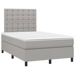 vidaXL Sommier à lattes de lit et matelas et LED Gris clair 120x200 cm