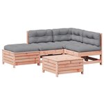 vidaXL Salon de jardin 5 Pièces avec coussins bois massif douglas