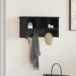 vidaXL Porte-manteau mural avec étagère Chêne noir 50 x 16 x 26 cm