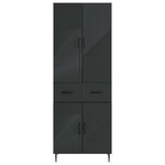 vidaXL Ensemble de Meubles 2 Pièces Noir 66 x 34 5 x 89 5 cm