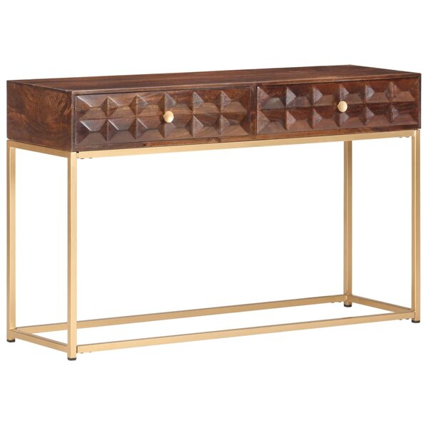 Vidaxl table console 122x36x75 cm bois de manguier massif