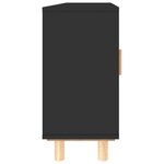 vidaXL Buffet Noir 105x30x60 cm Bois de pin massif et rotin naturel