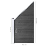 vidaXL Ensemble de panneau de clôture WPC 1311x(105-186) cm Noir
