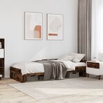 vidaXL Cadre de lit sans matelas chêne fumé 100x200 cm bois ingénierie