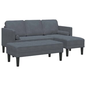 vidaXL Ensemble de Canapés 2 Pièces Gris foncé 173 x 131 x 67 cm Velours