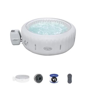Spa gonflable bestway lay-z-spa paris pour 4-6 personnes rond 196x66 cm avec lumieres led