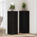 vidaXL Support de Plante Chêne noir 33 x 33 x 100 cm Bois d'ingénierie