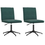 vidaXL Chaises à manger lot de 2 Vert foncé Velours