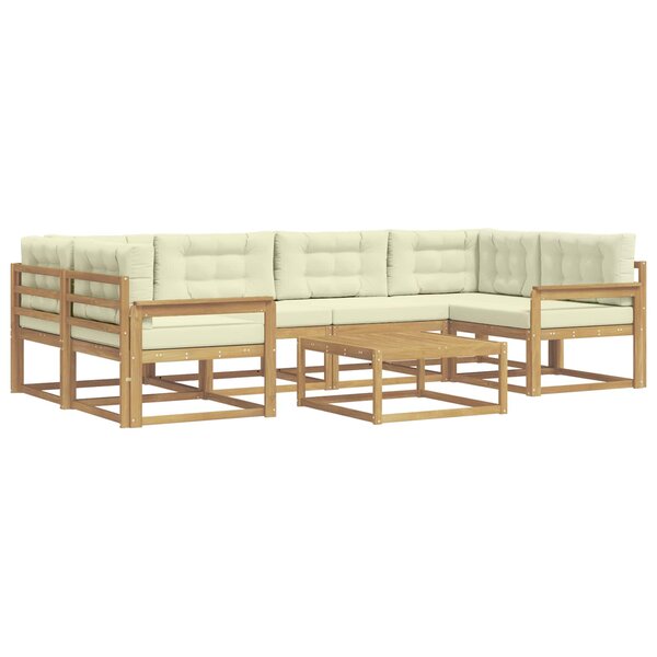 vidaXL Ensemble de canapés d'extérieur 5 pc Blanc et crème