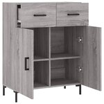 vidaXL Buffet sonoma gris 69 5x34x90 cm bois d'ingénierie