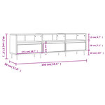 vidaXL Meuble TV noir 150x30x44 5 cm bois d'ingénierie