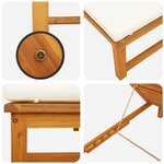 vidaXL Chaises longues 2 Pièces avec coussins en bois d'acacia massif
